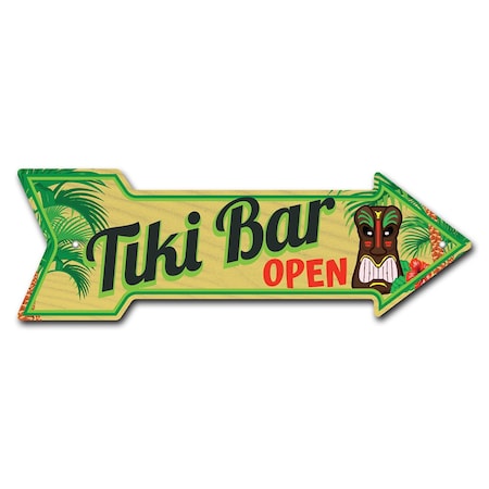 Tiki Bar Arrow Sign Funny Home Decor 30in Wide